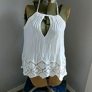 ANTHROPOLOGIE FREE PEOPLE BOHO HALTER TOP  M